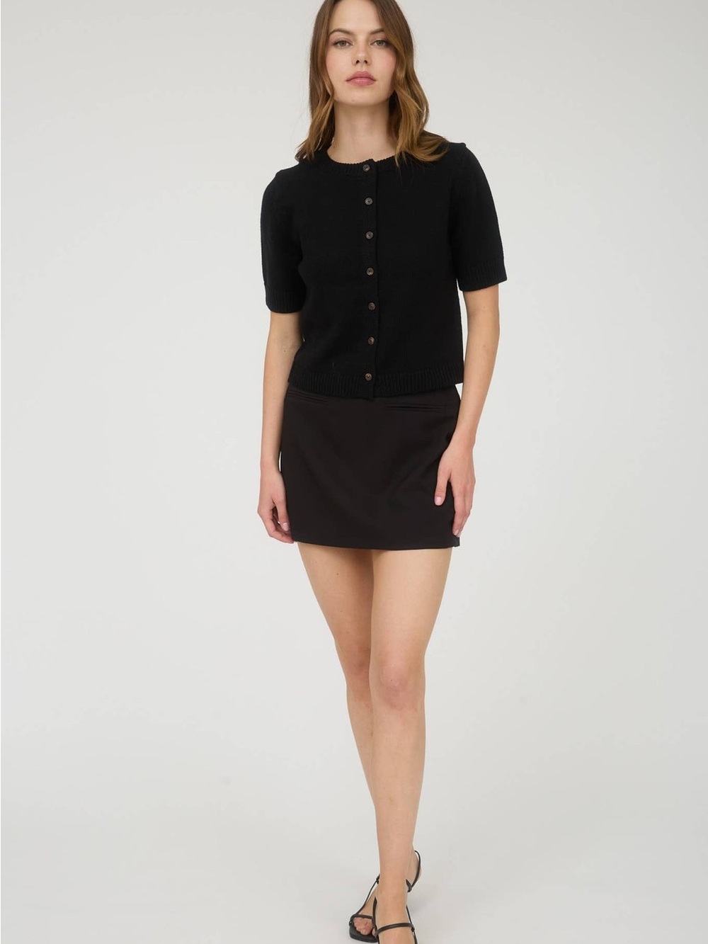 H&M Black Short-Sleeve Button Cardigan Size M - Picture 11 of 16